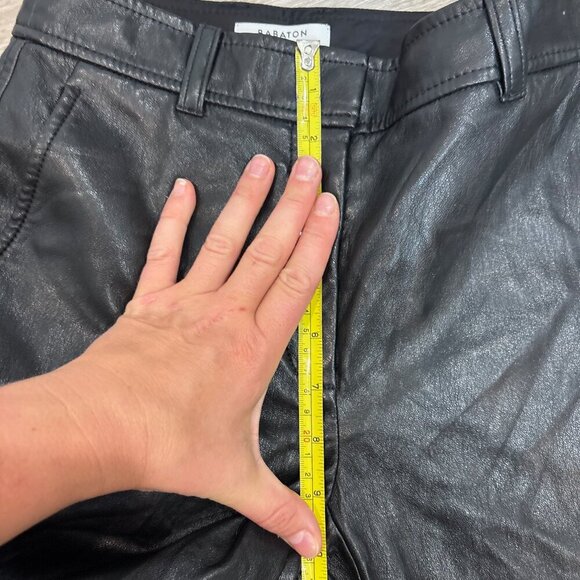 BABATON x ARITZIA Command Cropped Vegan Leather Pants Black sz 00 - Picture 10 of 12